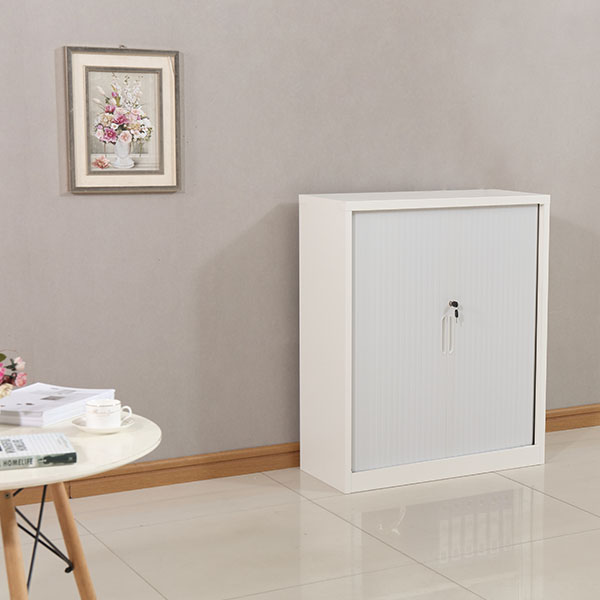 Mini White Curtain Door Cabinet