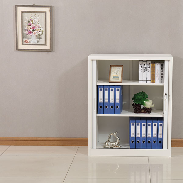 Mini White Curtain Door Cabinet