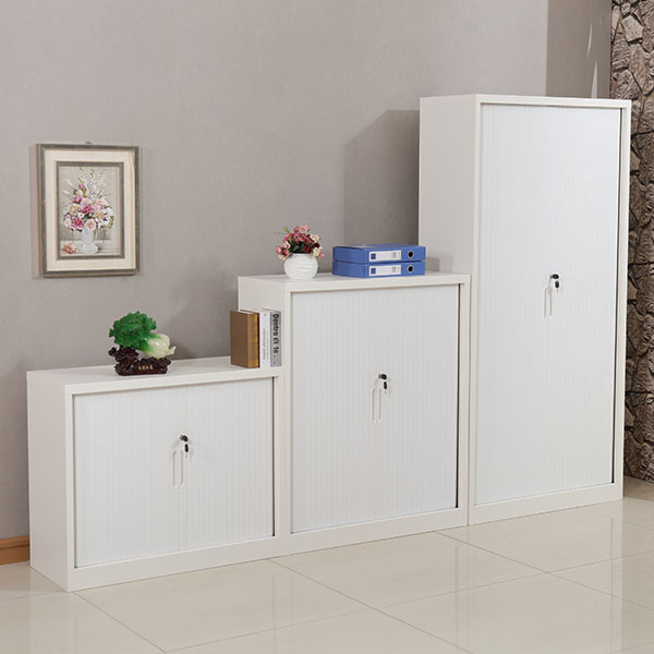 Mini White Curtain Door Cabinet