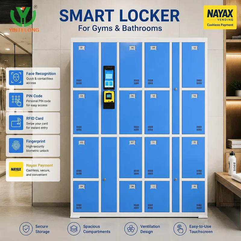 Smart Gym Locker with NAYAX Payment | Wet & Dry Separation
